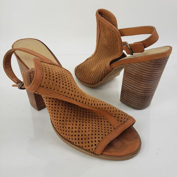 kelsi Dagger Shoes Women's 10  Light Brown Block Heel Open Toe & Heel - Picture 1 of 7